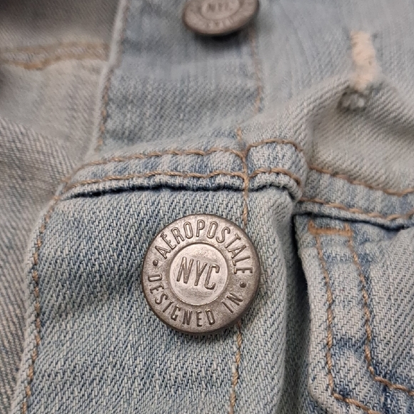 Like New, Aeropostale Light Blue Denim Jacket Womens Size Xl - Picture 4 of 4